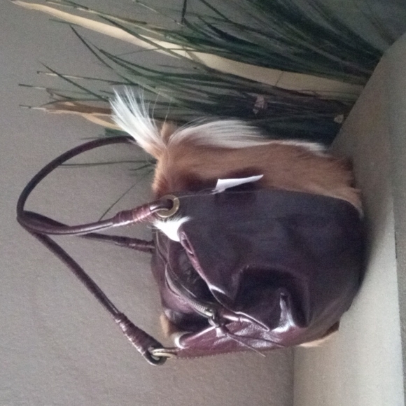 New! FASHION SENSITIVE PLANET African Springbok Fur Large Satchel Shoulder Bag - Picture 3 of 10